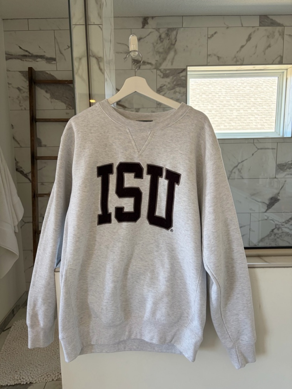 IOWA STATE UNIVERSITY Light Gray Crewneck Sweatshirt with Dark Lettering